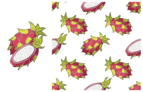 Seamless pattern for kitchen, restaurant or shop. Set in hand draw style Stock Illustration