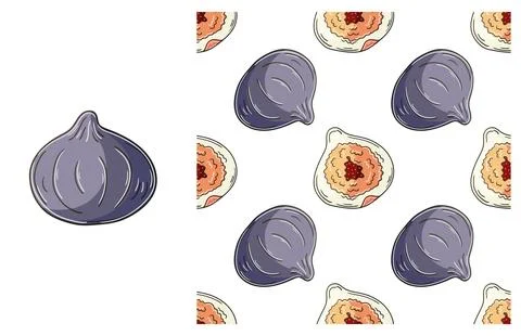 Seamless pattern for kitchen, restaurant or shop. Set in hand draw style Stock Illustration