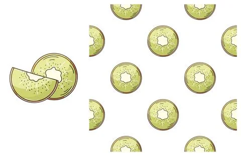 Seamless pattern for kitchen, restaurant or shop. Set in hand draw style Stock Illustration