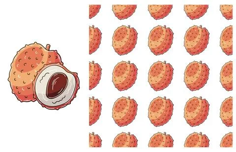Seamless pattern for kitchen, restaurant or shop. Set in hand draw style Stock Illustration