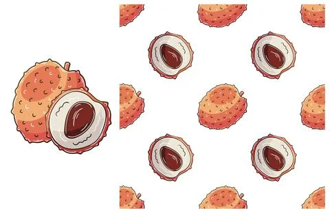 Seamless pattern for kitchen, restaurant or shop. Set in hand draw style Stock Illustration