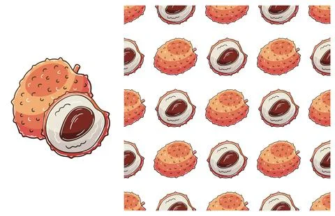 Seamless pattern for kitchen, restaurant or shop. Set in hand draw style Stock Illustration