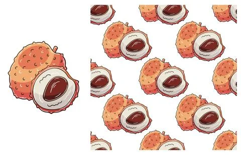Seamless pattern for kitchen, restaurant or shop. Set in hand draw style Stock Illustration