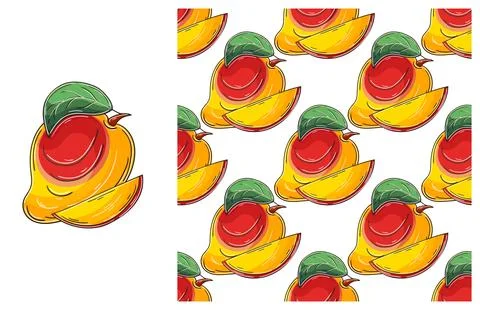 Seamless pattern for kitchen, restaurant or shop. Set in hand draw style Stock Illustration