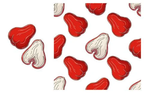 Seamless pattern for kitchen, restaurant or shop. Set in hand draw style Stock Illustration