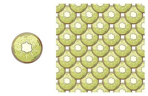 Seamless pattern for kitchen, restaurant or shop. Set in hand draw style Stock Illustration