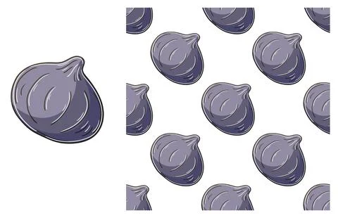 Seamless pattern for kitchen, restaurant or shop. Set in hand draw style Stock Illustration
