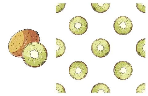 Seamless pattern for kitchen, restaurant or shop. Set in hand draw style Stock Illustration