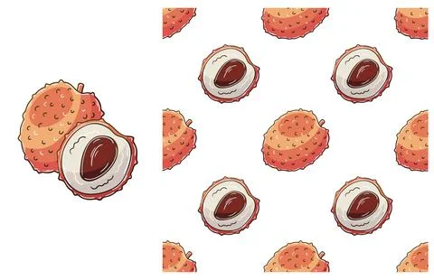 Seamless pattern for kitchen, restaurant or shop. Set in hand draw style Stock Illustration