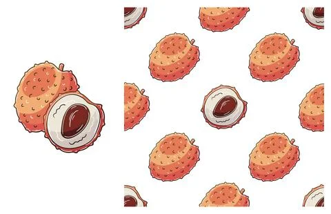 Seamless pattern for kitchen, restaurant or shop. Set in hand draw style 스톡 일러스트