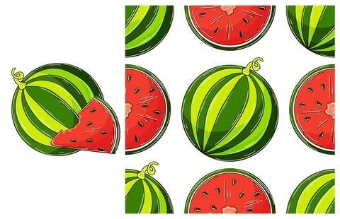 Seamless pattern for kitchen, restaurant or shop. Set in hand draw style Stock Illustration