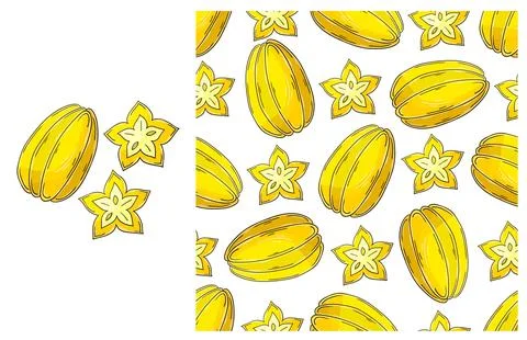Seamless pattern for kitchen, restaurant or shop. Set in hand draw style Stock Illustration