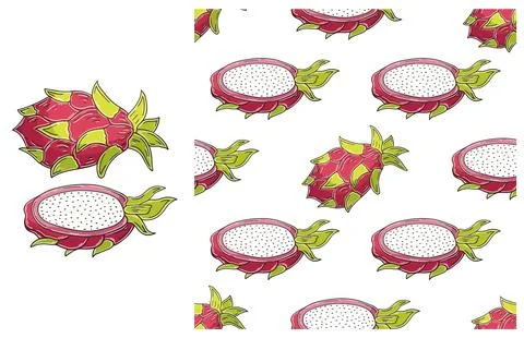 Seamless pattern for kitchen, restaurant or shop. Set in hand draw style Stock Illustration