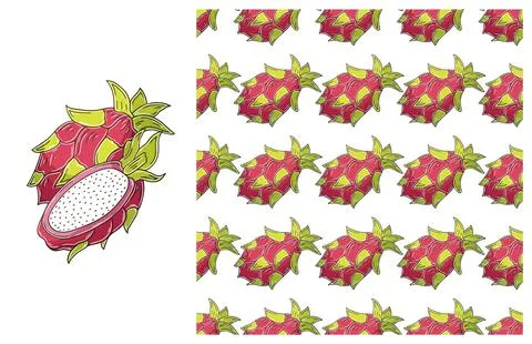 Seamless pattern for kitchen, restaurant or shop. Set in hand draw style Stock Illustration