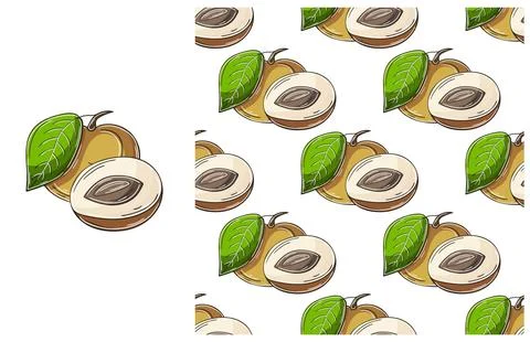 Seamless pattern for kitchen, restaurant or shop. Set in hand draw style Stock Illustration