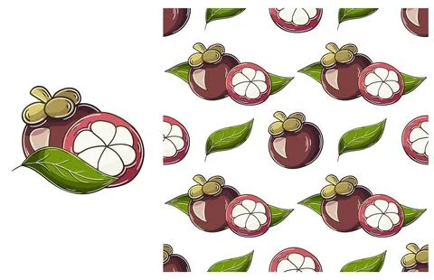 Seamless pattern for kitchen, restaurant or shop. Set in hand draw style Stock Illustration