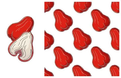 Seamless pattern for kitchen, restaurant or shop. Set in hand draw style Stock Illustration