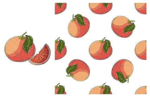 Seamless pattern for kitchen, restaurant or shop. Set in hand draw style Stock Illustration