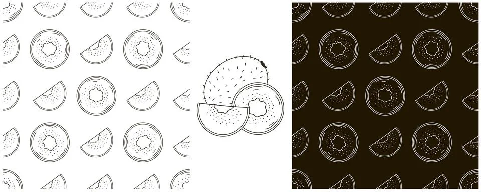 Seamless pattern for kitchen, restaurant or shop. Monochrome Set in hand draw 스톡 일러스트