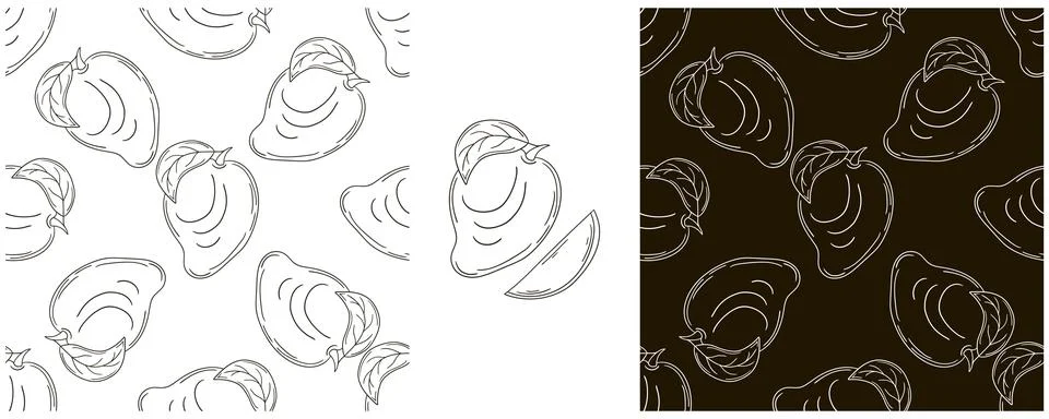 Seamless pattern for kitchen, restaurant or shop. Monochrome Set in hand draw 스톡 일러스트