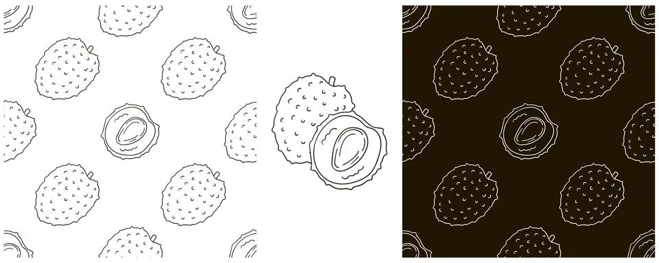 Seamless pattern for kitchen, restaurant or shop. Set in hand draw style. Lit Stock Illustration