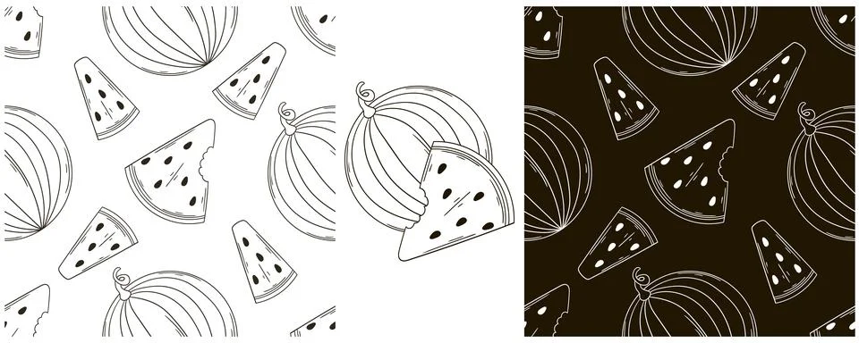 Seamless pattern for kitchen, restaurant or shop. Set in hand draw style. Wat Stock Illustration