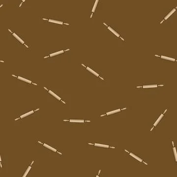 Seamless pattern kitchen rolling pin cartoon vector Illustration