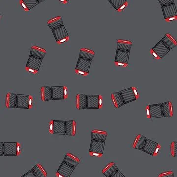 Seamless pattern kitchen sandwich maker cartoon vector Stock Illustration