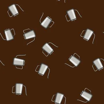 Seamless pattern kitchen steel drip kettle cartoon vector イラスト素材
