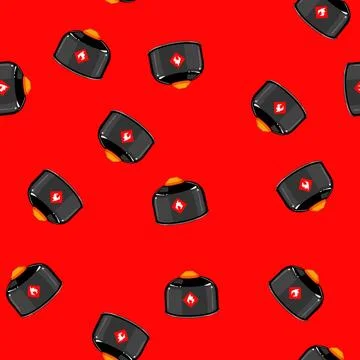 Seamless pattern kitchen stove fuel cartoon vector 스톡 일러스트