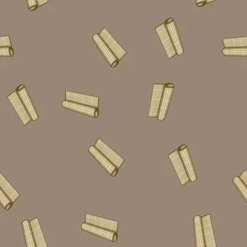 Seamless pattern kitchen sushi rolling mat cartoon vector Stock Illustration