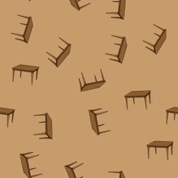 Seamless pattern kitchen table dining cartoon vector Illustrazione stock