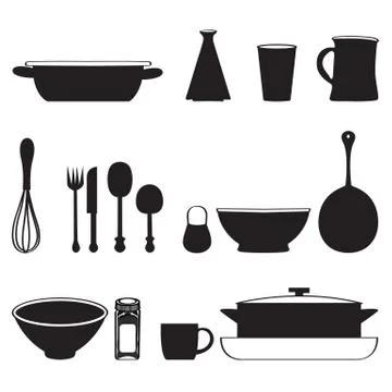 Seamless pattern with kitchen utensils Stock Illustration