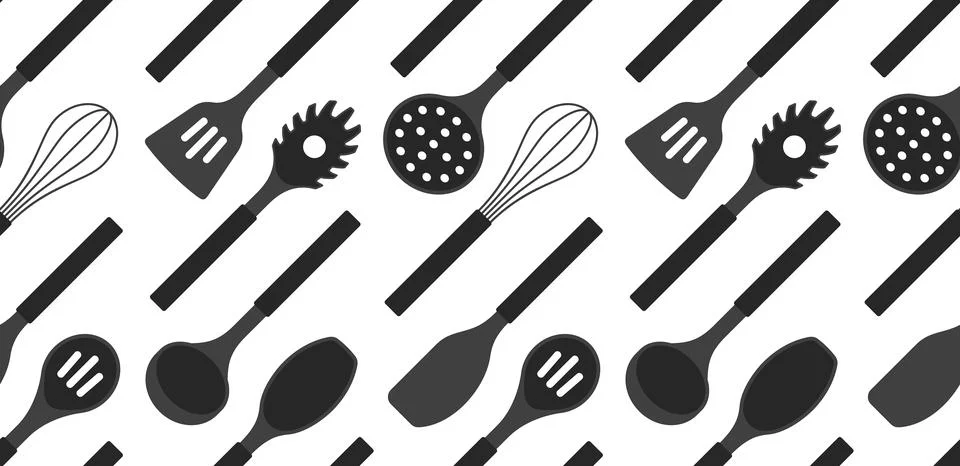 Seamless pattern with Kitchen utensils Illustrazione stock