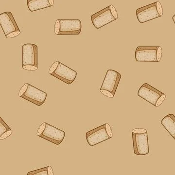 Seamless pattern kitchen wine cork bottle cartoon vector Stockillustratie