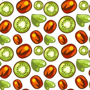 Seamless pattern of kiwi Stock Illustration