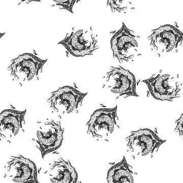 Seamless pattern kiwi splash juice sketch hand drawn Illustrazione stock