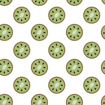 Seamless pattern with kiwi. Summer fruit print design Stock Illustration