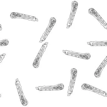 Seamless pattern knife stationery sketch hand drawn Illustration