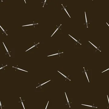Seamless pattern knight medieval sword cartoon vector 库存插图