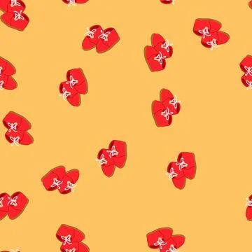 Seamless pattern knit baby booties cartoon vector Stock Illustration