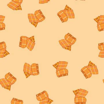 Seamless pattern knit winter scarf man cartoon vector Stock Illustration