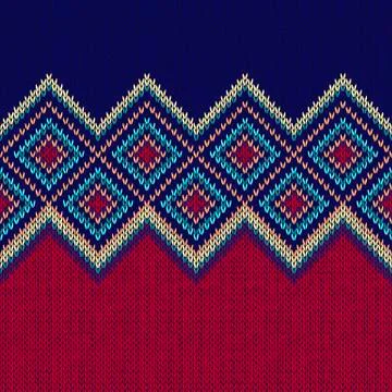 Seamless Pattern. Knit Woolen Ornament Texture Stock Illustration