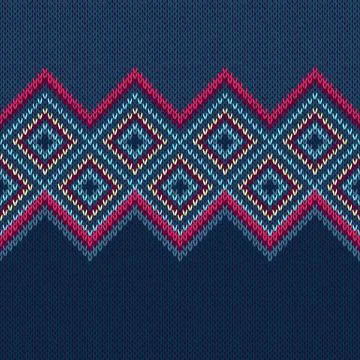 Seamless Pattern. Knit Woolen Ornament Texture Stock Illustration
