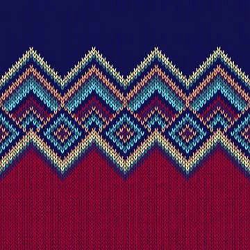 Seamless Pattern. Knit Woolen Ornament Texture Stock Illustration
