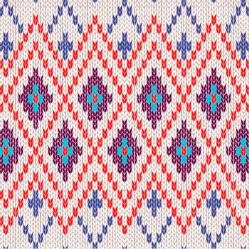 Seamless Pattern. Knit Woolen Trendy Ornament Texture Stock Illustration