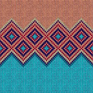 Seamless Pattern. Knit Woolen Trendy Ornament Texture. Fabric Co Stock Illustration