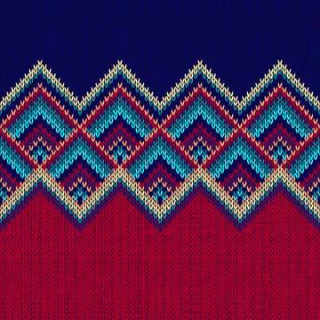 Seamless Pattern. Knit Woolen Trendy Ornament Texture. Fabric Co Stock Illustration