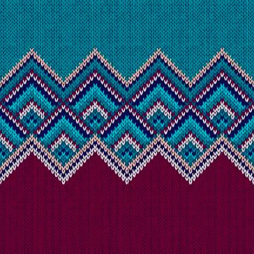 Seamless Pattern. Knit Woolen Trendy Ornament Texture. Fabric Co Stock Illustration