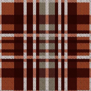 Seamless pattern as a knitted fabric in brown and grey colors Stock Illustration